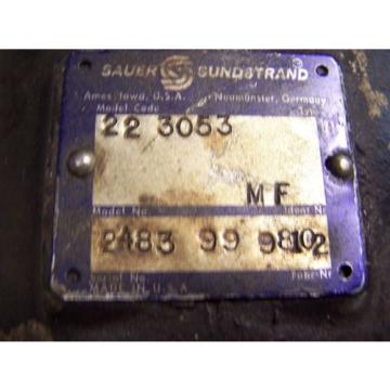 SAUER SUNDSTRAND POSITIVE DISPLACEMENT HYDRAULUIC PUMP MODEL CODE 22-3053