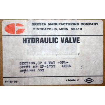 Gresen 4 way directional control valve #CP-4732 BM# 6784 733