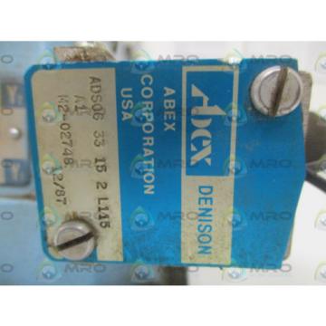 ABEX DENISON ADS0633152L115A1 SOLENOID VALVE USED