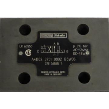 DENISON Hydraulics Directional Valve M/N:A4D02 3751 0902 B5W06 CODE: 026-57686 T