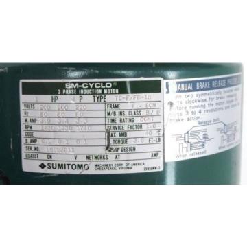 SM-CYCLO TC-F/FB-1B 3-PHASE INDUCTION MOTOR SUMITOMO SM-HYPONIC RMH1-A40L