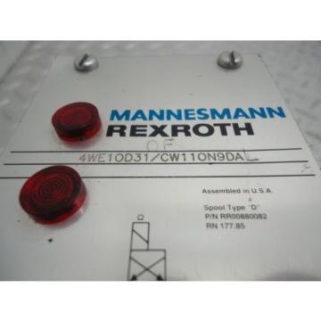 MANNESMANN REXROTH DIRECTIONAL VALVE  4WE10D31/CW11ON9DA