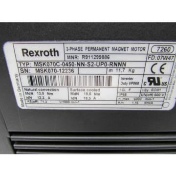 Origin BOSCH / REXROTH SERVO MOTOR MSK070C-0450-NN-S2-UP0-RNNN , FS MAKE OFFER