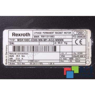 SERVOMOTOR MSK100C-0300-NN-M1-AG2-NNNN R911311853 216A 600V REXROTH ID24693