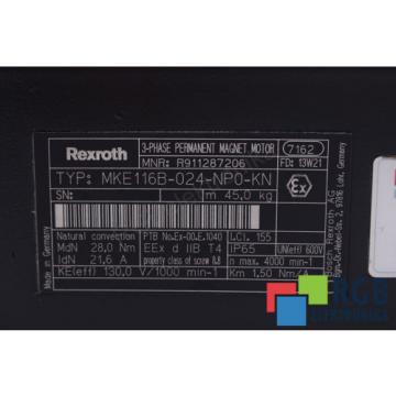 SERVOMOTOR MKE116B-024-NP0-KN R911287206 BOSCH REXROTH 12M WARRANTY ID26209