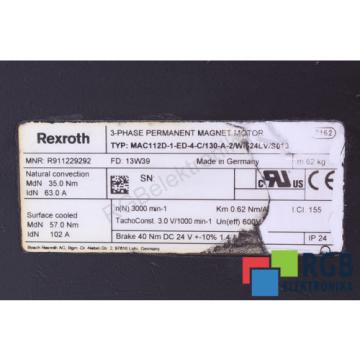 SERVOMOTOR MAC112D-1-ED-4-C/130-A-2/WI524LV/S013 R911229292 REXROTH ID36034