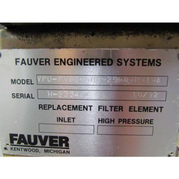 Fauver VPU-PVB6-5BB-25-0-R-1-A Hydraulic power unit 5HP 3PH 1725 RPM 30 Gal tank