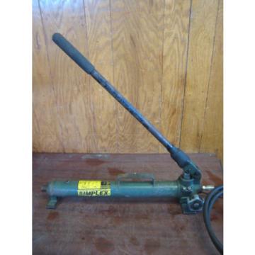 SIMPLEX P42 HYDRAULIC HAND PUMP With Hose 10,000PSI Free Shipping Used