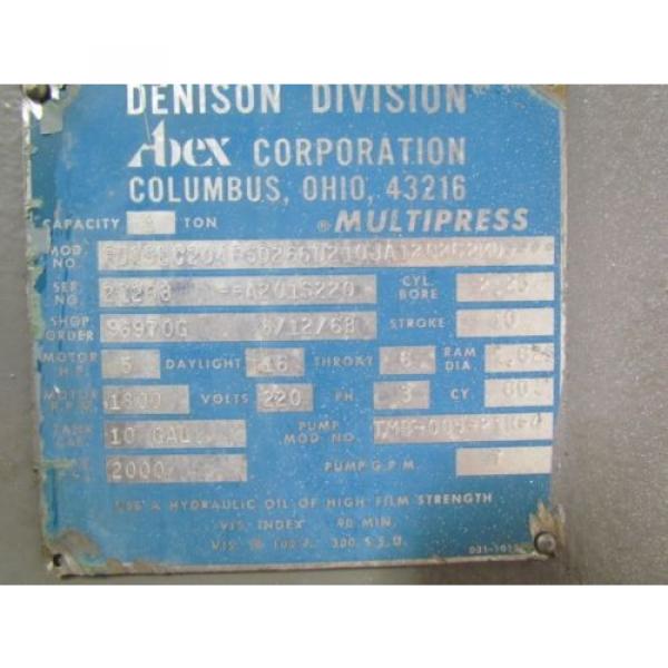 Denison 4 Ton Hydraulic Multipress On Stand w/Starter  4 Post Die 230/460V #6 image