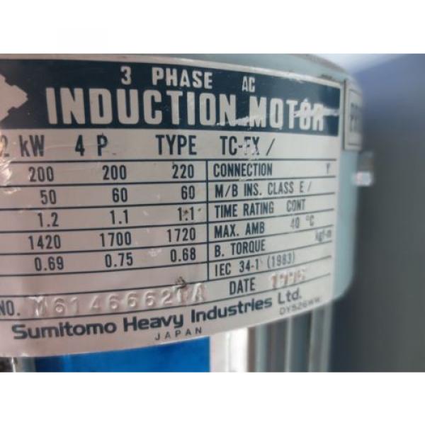 SUMITOMO INDUCTION MOTOR SPIRAL CONVEYER TC-FX 3 PHASE 02KW CNVM02-5085 #4 image