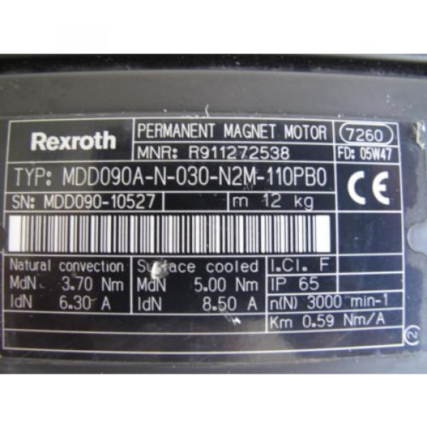 REXROTH MDD090A-N-030-N2M-110PB0 PERMANENT MAGNET SERVO MOTOR, Origin #7 image