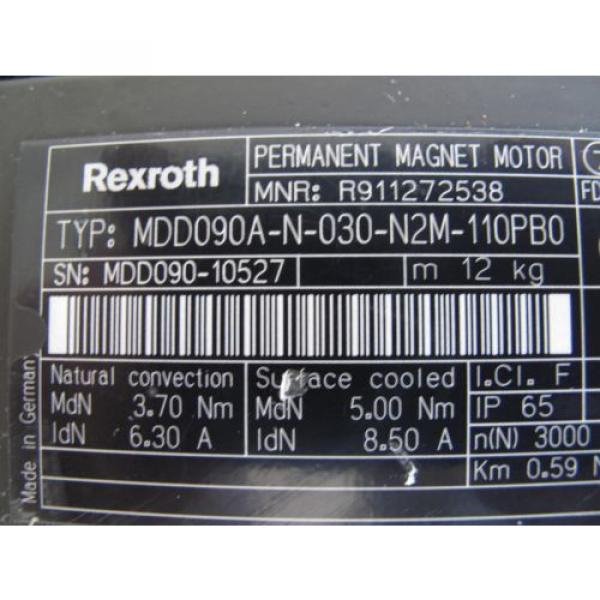 REXROTH MDD090A-N-030-N2M-110PB0 PERMANENT MAGNET SERVO MOTOR, Origin #12 image