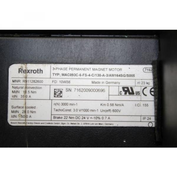 Rexroth MAC093C-6-FS-4-C/130-A-3/AM164SG/S005 servo motor servo motor #3 image