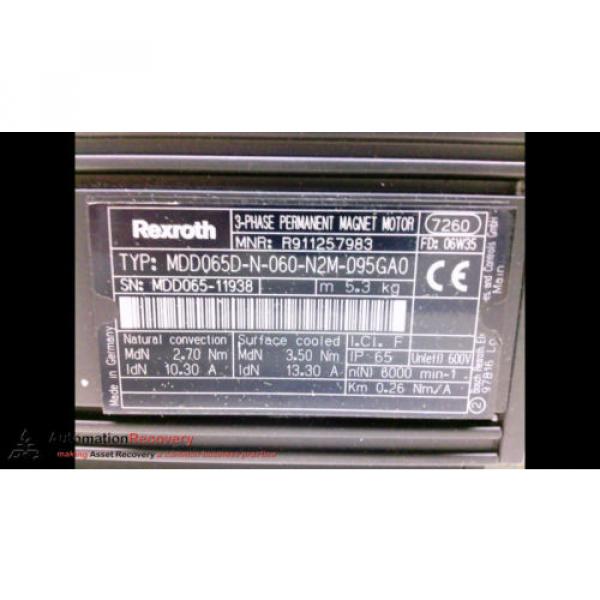 REXROTH MDD065D-N-060-N2M-095GA0 SERVO MOTOR, Origin #199287 #4 image