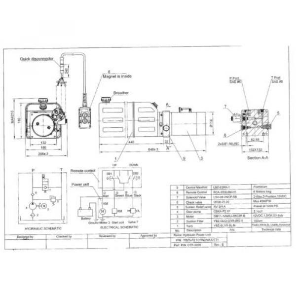 3208C Dump Trailer Hydraulic Power Unit,12V Single Acting,8L Metal Tank, OEM #2 image