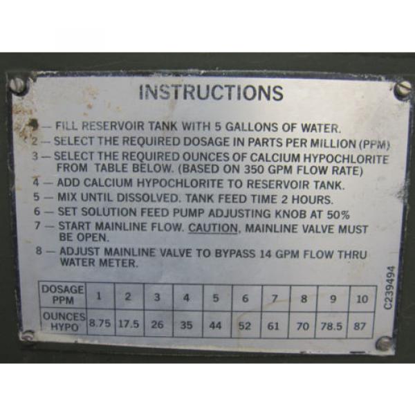 Hypochlorination Pump Unit. Model 1955-2 Capacity 2-400 GPM 100PSI #5 image