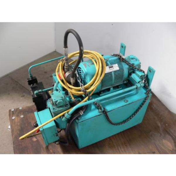 NACHI VDR-1B-1A3-B VARIABLE VANE HYDRAULIC amp; UNI PUMP  WITH TANK amp; OIL COOLER #4 image